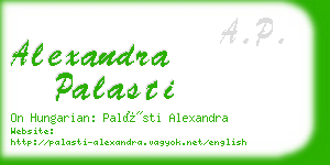alexandra palasti business card